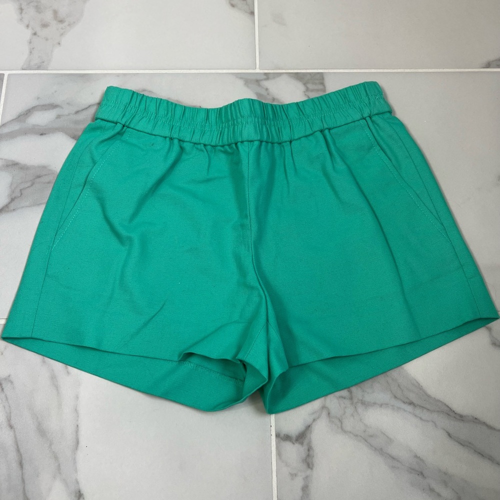 J Crew Pull On Elastic Waist Shorts Size 0 Turquoise Blue
